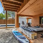 10 Pers à Carreyre, Piscine Chauffée, Clim Villa Lacanau